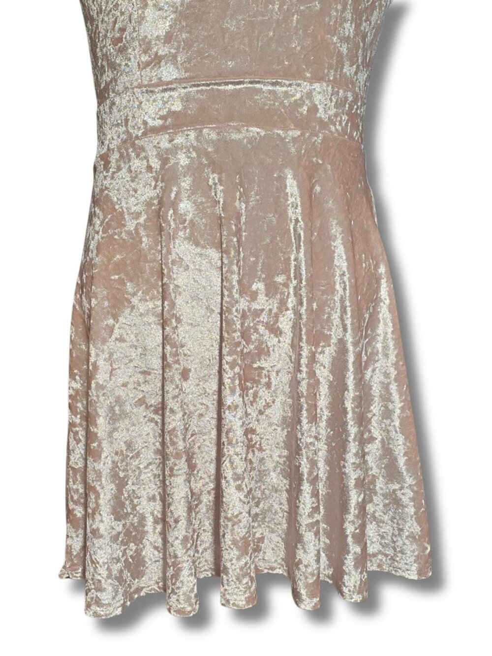 R.Vivimos NWT Women's Crushed Velvet Spaghetti Straps V Neck Club Party Pleated - Picture 9 of 9